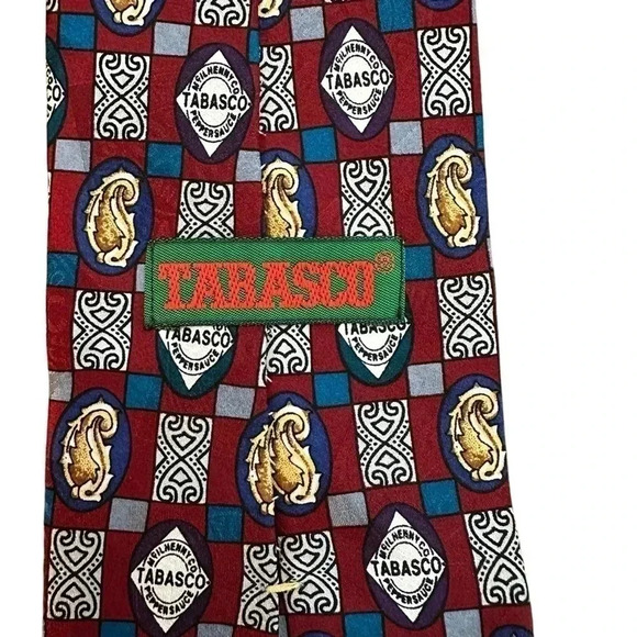 TABASCO Tie 100% Silk Necktie Made In USA Hot Pepper Sauce - Picture 3 of 6